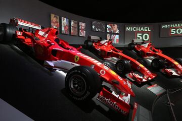 Exposición "Michael 50" que el Museo Ferrari dedica al expiloto de Fórmula Uno Michael Schumacher coincidiendo con el 50 cumpleaños del siete veces campeón mundial