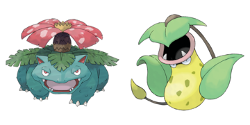pokemon planta veneno venusaur victreebel