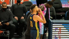 Stephen Curry, durante el partido de la NBA que ha enfrentado a Golden State Warriors y a Miami Heat.