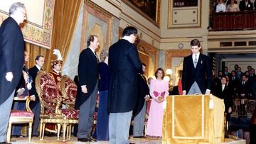 Felipe VI durante la jura de la Constitución en 1986