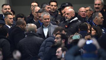 Jose Mourinho attends the Serie A match between Inter Milan and UC Sampdoria at Stadio Giuseppe Meazza on February 20, 2016.