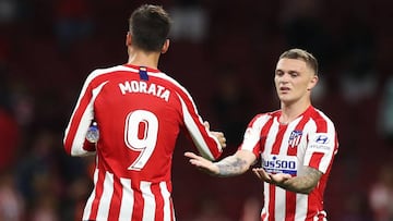 Trippier y Morata en el Atlético-Getafe en el que el delantero impidió que el lateral pisara el escudo.