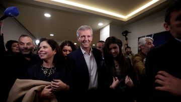 Galician President and candidate for re-election for the People's Party (PP) Alfonso Rueda arrives at the Eurostars San Lazaro Hotel in Santiago de Compostela, Spain February 18, 2024. REUTERS/Miguel Vidal