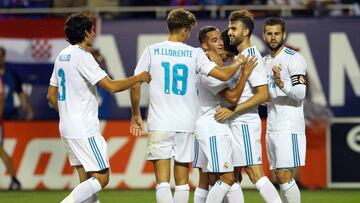 Aug 2, 2017; Chicago, IL, USA; Real Madrid forward Borja Mayoral (21) celebrates after scoring a goal during the 2017 MLS All Star Game at Soldier Field. Mandatory Credit: Aaron Doster-USA TODAY Sports