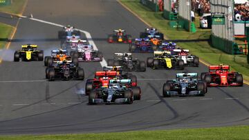 La salida del GP de Australia. (F1 2019).