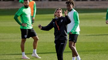 Sebastián Beccacece durante un entrenamiento