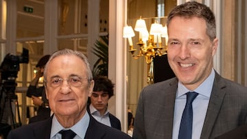 Florentino Pérez, presidente del Real Madrid, y Bernd Reichart, CEO de A22.