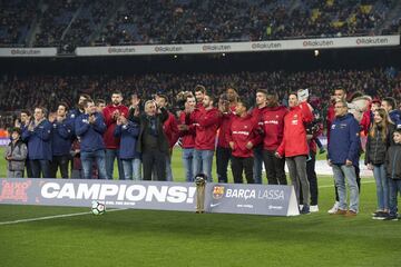 El Barcelona Lassa fue homenajeado tras ganar la Copa del Rey del baloncesto.