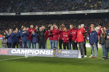 El Barcelona Lassa fue homenajeado tras ganar la Copa del Rey del baloncesto.