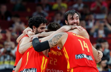 Celebración de la selección española tras proclamarse campeona del mundo. 