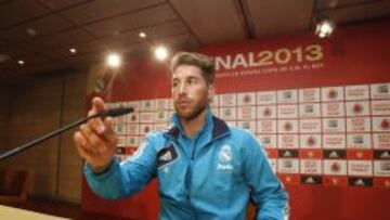 Sergio Ramos, en la rueda de prensa previa a la final de la Copa del Rey.