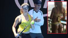 Eugenie Bouchard, con Thomas Hogstedt en un entrenamiento. Al lado, una de las fotos que publica en Instagram. 