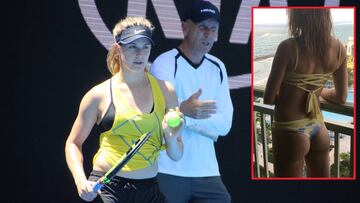 Eugenie Bouchard, con Thomas Hogstedt en un entrenamiento. Al lado, una de las fotos que publica en Instagram. 