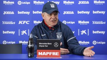 Javier Aguirre, entrenador del Leganés, durante la rueda de prensa.