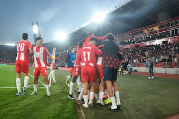 Celebración del 2-1 de Melero. 