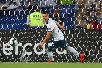 0-2. Giovani Lo Celso celebró el segundo gol.