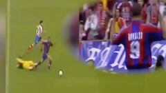 Hat-trick de Ronaldo en el Atl¨¦tico-Bar?a de la Liga 96-97