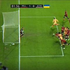 El remate fallido de Álvaro Morata dentro del área en el Mallorca vs. Atlético de Madrid