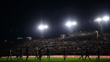    The Light went out in the Stadium during the 14th round match between Atletico San Luis and  FC Juarez part of the Torneo Clausura 2024 Liga BBVA MX at Alfonso Lastras Stadium on April 07, 2024 in San Luis Potosi, Mexico.