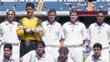 <b>EN 1998, EL MADRID B ROZÓ EL ASCENSO: SE LO QUITÓ EL BARÇA B</b> Éste es el once inicial que cayó en junio de 1998 en el Bernabéu con el Barça B (0-2), cediendo el ascenso al filial azulgrana. Arriba, de izquierda a derecha: Nacho Ramos, Tinaia, Rodri, Mista, Valbuena, Cambiasso. Abajo: Vaqueriza, Rojas, Rivera, Ismael y Valcarce.