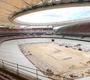 La colocación de las butacas en las obras del Wanda Metropolitano