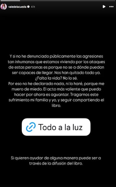Valentina de la Cuesta revela los motivos que le llevaron a huir de México: “Nos han quitado todo ya ¿Falta la vida? No lo sé”