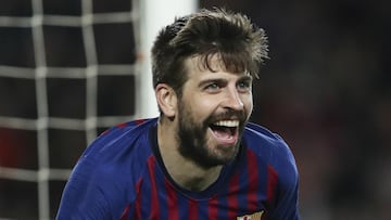 Piqué, en un partido de la temporada 2018-19.