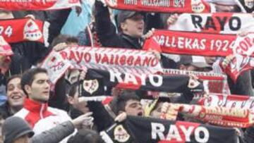 La afición franjirroja, en Vallecas.
