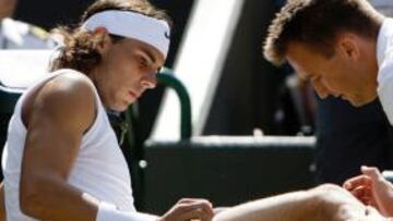 <b>ENTREGADO. </b>Rafa no da por perdida ninguna bola sobre la alfombra verde de Wimbledon y ya está en cuartos de final. Ahora le espera el escocés Andy Murray