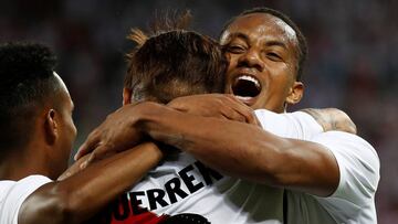 Soccer Football - International Friendly - Saudi Arabia vs Peru - Kybunpark, St. Gallen, Switzerland - June 3, 2018   Peru&rsquo;s Paolo Guerrero celebrates scoring their third goal with teammates   REUTERS/Stefan Wermuth