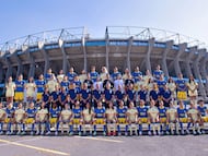 Players during the official photo of the America Mens and Womens Team in the Torneo Apertura 2023 of the Liga BBVA MX and Liga BBVA MX Femenil, at Azteca Stadium on September 28, 2023.
<br><br>
Jugadores y Jugadoras durante la foto oficial del Equipo America Varonil y Femenil en el Torneo Apertura 2023 de la Liga BBVA MX y Liga BBVA MX Femenil, en el Estadio Azteca el 28 de Septiembre de 2023.