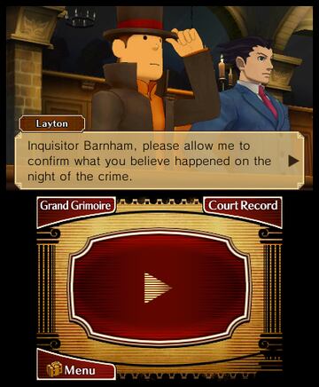 Captura de pantalla - El Profesor Layton vs. Phoenix Wright: Ace Attorney (3DS)