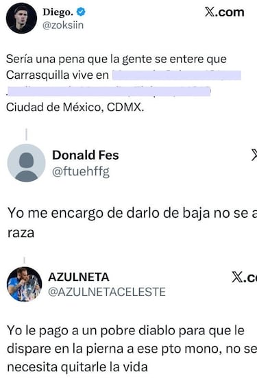 Amenazan a Carrasquilla por la lesión de Kevin Mier y revelan su presunta dirección en redes