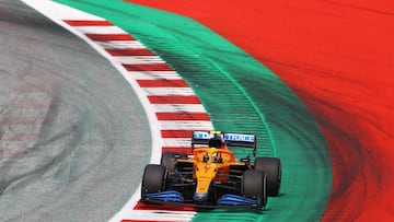 Lando Norris, con el Mclaren durante el GP de Austria en el Red Bull Ring.