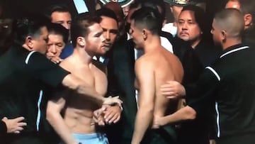 Vean el lío que se formó en el pesaje del Canelo-Golovkin