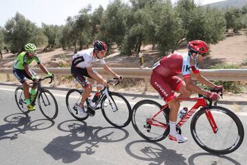 Tiago Machado (Katusha), Jorge Cubero (Burgos BH) y Héctor Sáez (Euskadi-Murias) protagonizaron la escapada del día.