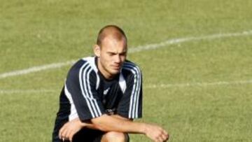 <b>REAL MADRID </b>Wesley Sneijder, durante un entrenamiento durante la pretemporada.
