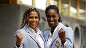 PODEROSAS. Marta Mangu&eacute; y Alexandrina Barbosa son dos goleadoras que adem&aacute;s defienden. De su potencia depender&aacute; Espa&ntilde;a.
 