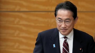 Japanese Prime Minister Fumio Kishida arrives for a bilateral meeting with Laos' President Thongloun Sisoulith, at the prime ministers' office in Tokyo, Japan, Thursday, May 25, 2023.    Shuji Kajiyama/Pool via REUTERS