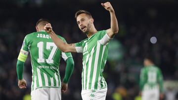 Canales celebra su gol ante el Ferencvaros.