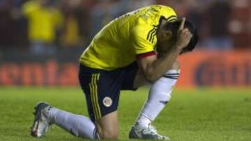 Falcao celebra su gol 25 con la Selecci&oacute;n Colombia.