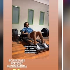 Marcelo reta a su mujer levantando pesas de 90kg y Clarice le responde así...