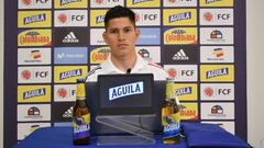 Jorman Campuzano durante una rueda de prensa de la Selecci&oacute;n Colombia.