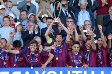 El Barcelona se proclamó primer campeón de la Champions League juvenil al imponerse al Benfica por 0-3, en partido disputado en Nyon.