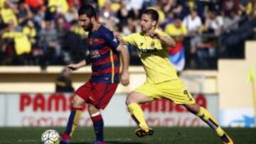 Arda Turan durante el partido contra el Villarreal.