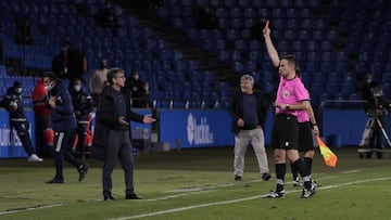 13/12/20 PAERTIDO DE SEGUNDA DIVISION B GRUPA A JORNADA 8 DEPORTIVO DE LA CORUÑA - CELTA DE VIGO B FILIAL FERNANDO VAZQUEZ EXPULSION TARJETA ROJA