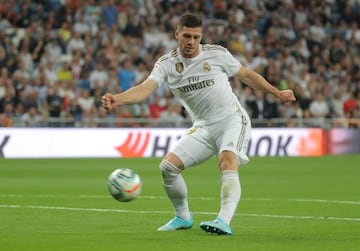 Finding the net | Real Madrid's Luka Jovic shoots at goal.