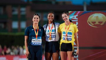 Sofía Cosculluela, María Vicente y Andrea Medina, podio de heptatlón.