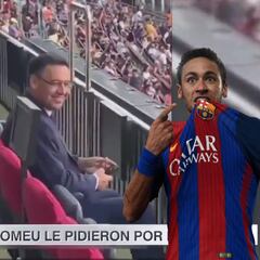 La reacción de Bartomeu en el palco cuando le piden a Neymar