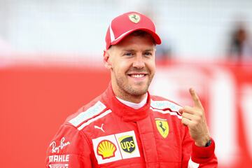 Vettel celebra la pole conseguida en el Gran Premio de Alemania. 